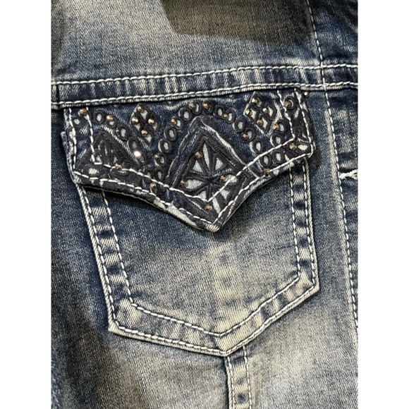 Grace In La Women's Embroidered Denim Jacket Size M Cowgirl Western - Picture 4 of 9